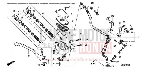 MAITRE-CYLINDRE FREIN AV. VTX1300S7 de 2007
